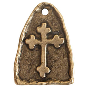 Nunn Design-Pewter-16x22mm Arch Cross Charm-Antique Gold