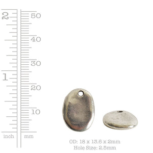 Nunn Design-Pewter-18mm Primitive Tag Small Oval Charm