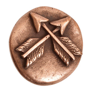 Nunn Design-Pewter-18mm Round Organic Crossed Arrows-Small Button