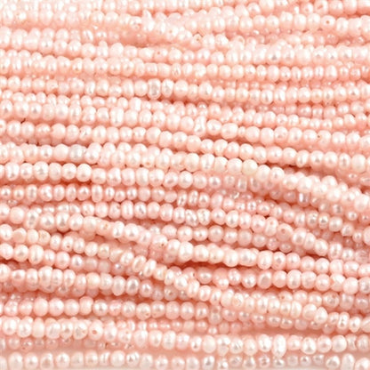 Pearl-2mm Tiny Freshwater Pearl-Baby Pink-15 Inch Strand