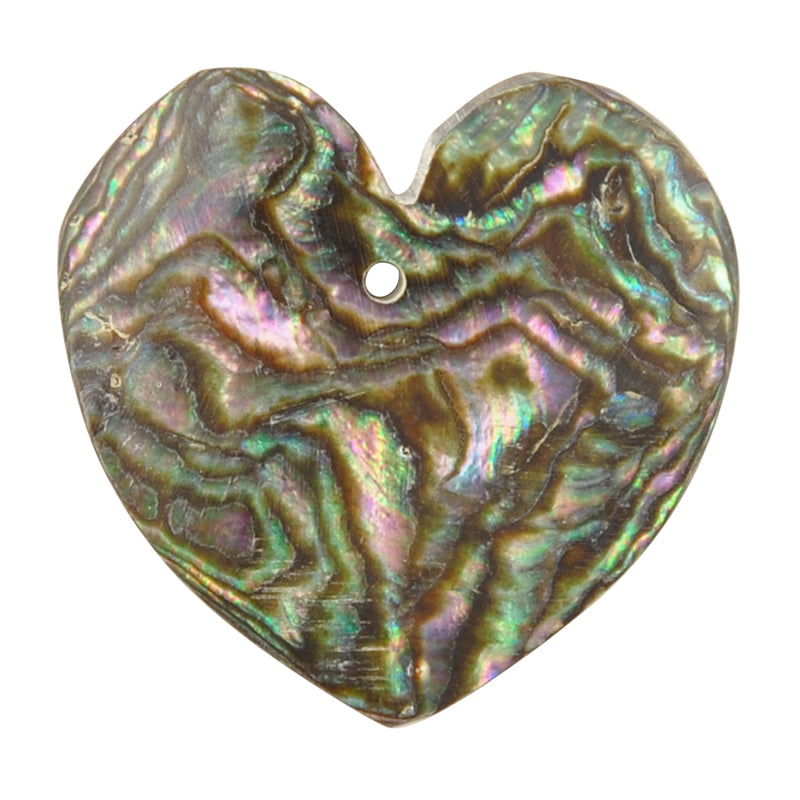Pendants-25mm Iridescent Abalone Shell-Heart-Quantity 1