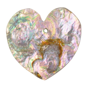 Pendants-25mm Iridescent Abalone Shell-Heart-Quantity 1