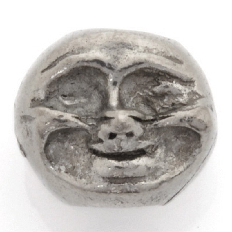 Pewter-11x10mm Round Face Bead-Antique Silver-Quantity 1