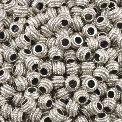 Casting Beads-5mm Tiny Rope Spacer-Antique Silver-Quantity 5