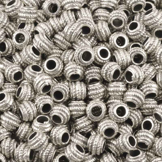 Casting Beads-5mm Tiny Rope Spacer-Antique Silver-Quantity 5
