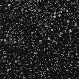 Seed Beads-1.8mm Cube-401 Black-Miyuki-7 Grams