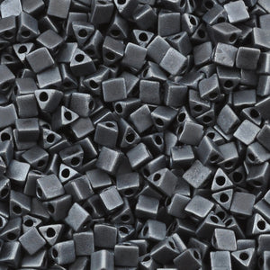 Seed Beads-10/0 Sharp Triangle-2001 Matte Gunmetal-Miyuki-7 Grams