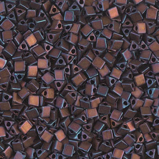 Seed Beads-10/0 Sharp Triangle-2005 Matte Metallic Dark Raspberry-Miyuki