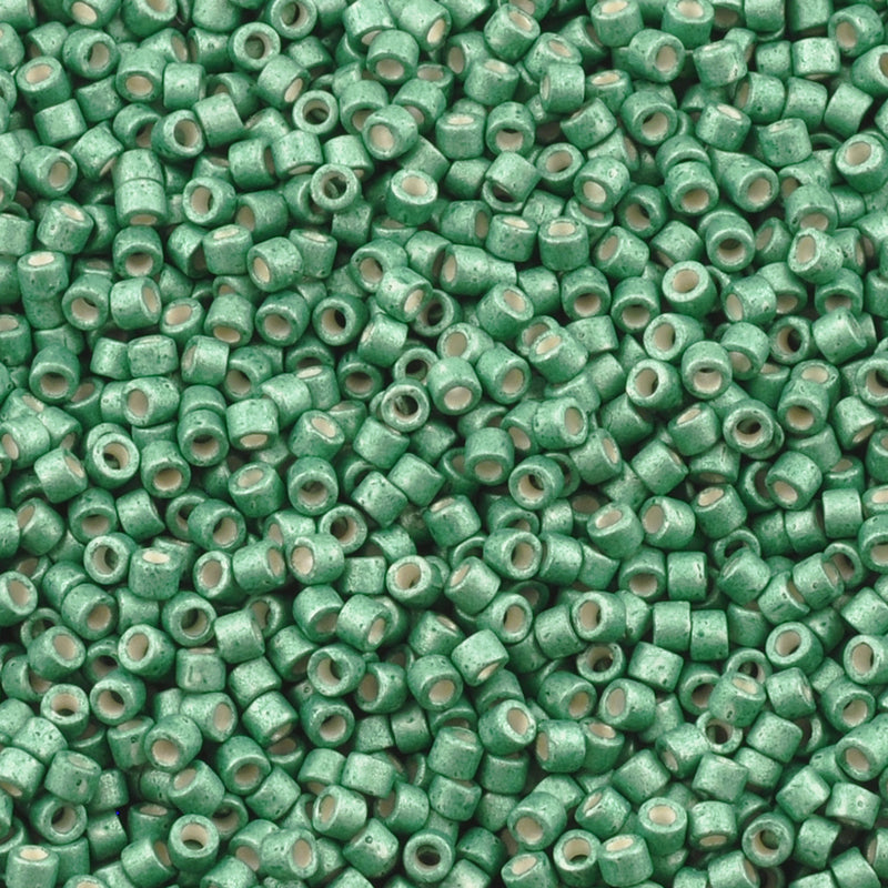 Seed Beads-11/0 Delica-1171 Matte Dark Mint-Miyuki-7 Grams