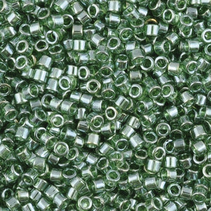 Seed Beads-11/0 Delica-1227 Transparent Olive Luster-Miyuki-7 Grams