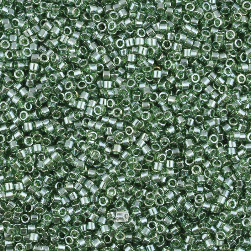 Seed Beads-11/0 Delica-1227 Transparent Olive Luster-Miyuki-7 Grams