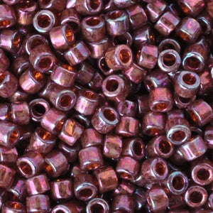 Seed Beads-11/0 Delica-129 Transparent Rainbow Pink Luster-Miyuki-7 Grams
