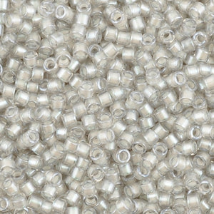 Seed Beads-11/0 Delica-1711 Pearl Lined Grey Mist AB-Miyuki-7 Grams