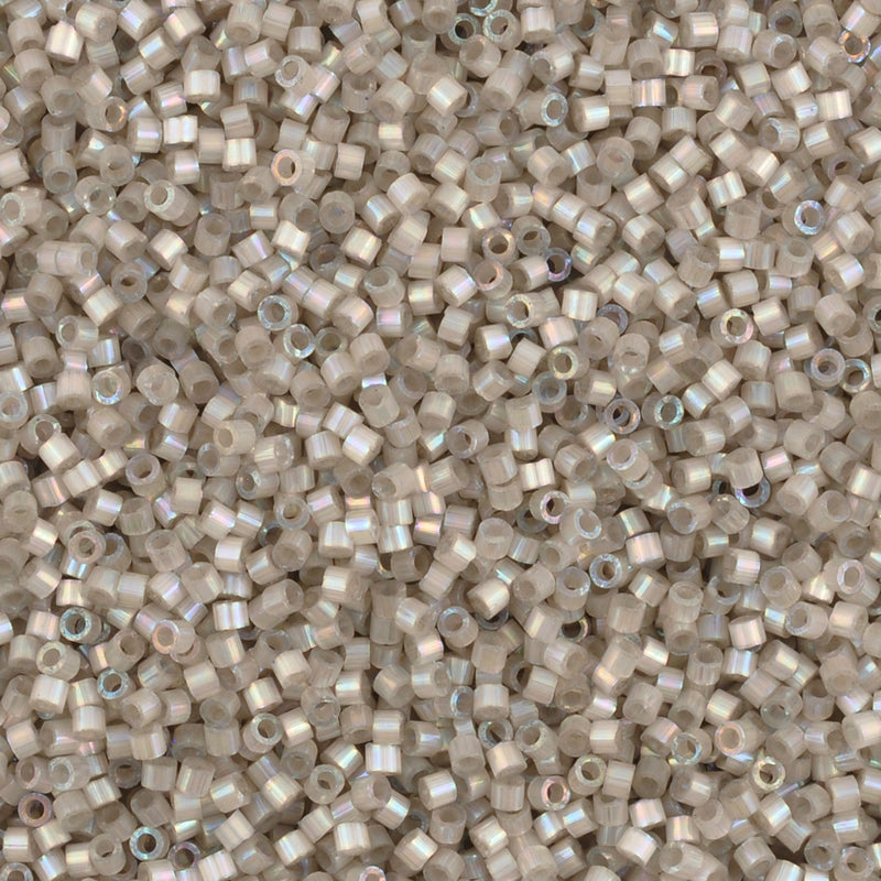 Seed Beads-11/0 Delica-1877 Silk Inside Dyed Pewter-Miyuki-6 Grams