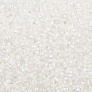 Seed Beads-11/0 Delica-202 White Pearl AB-Miyuki-7 Grams