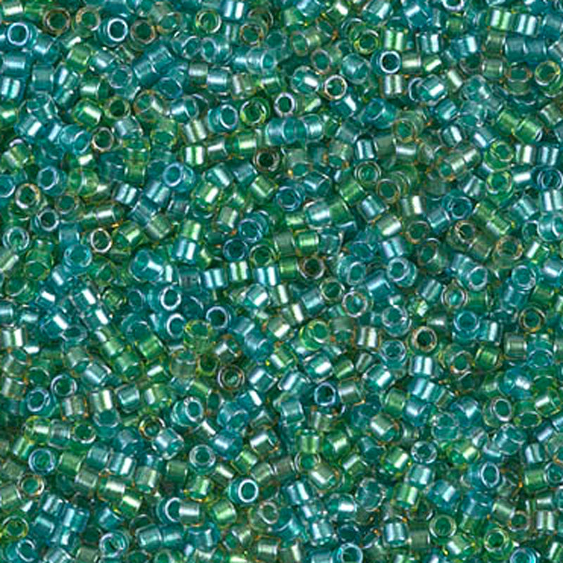 Seed Beads-11/0 Delica-984 Sparkling Lined Aqua Fresco Mix
