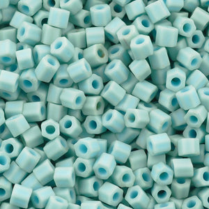 Seed Beads-11/0 Hexagon-1612F Opaque Pastel Frosted Light Turquoise-Toho-7 Grams