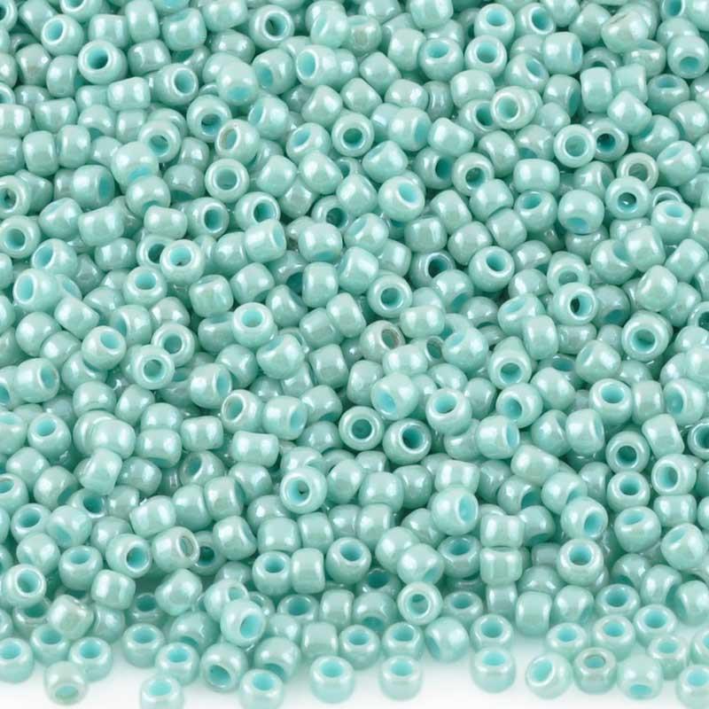 Seed Beads-11/0 Round-1611 Opaque Lustered Lagoon-Toho-16 Grams