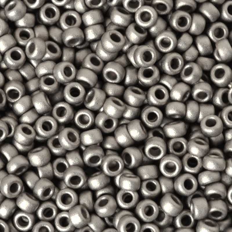 Seed Beads-11/0 Round-190F Matte Nickel Plated-Miyuki-16 Grams