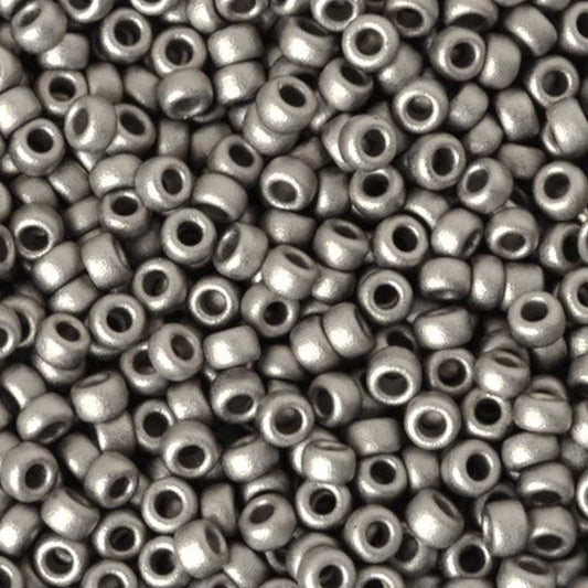 Seed Beads-11/0 Round-190F Matte Nickel Plated-Miyuki-16 Grams