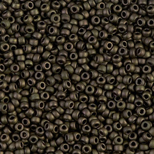 Seed Beads-11/0 Round-2004 Matte Metallic Dark Olive
