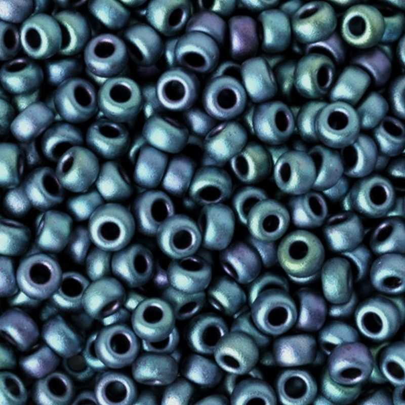 Seed Beads-15/0 Round-2064 Matte Metallic Blue Green-Miyuki