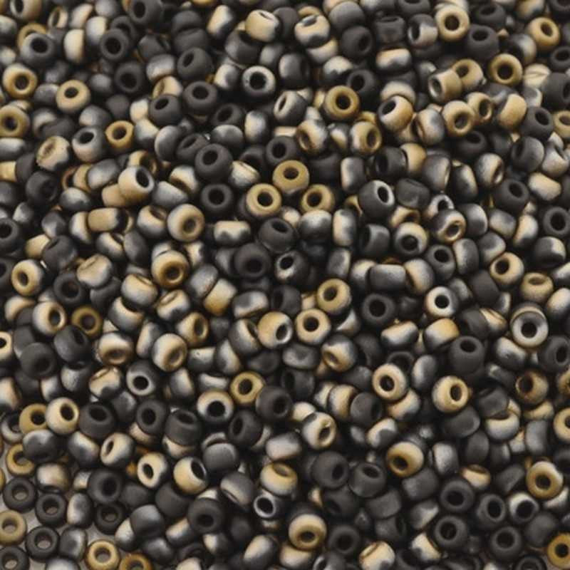 Seed Beads-8/0 Round-401F Black Valentinite Matte-Miyuki-16 Grams