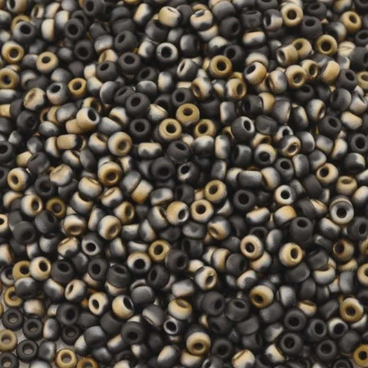 Seed Beads-8/0 Round-401F Black Valentinite Matte-Miyuki-16 Grams