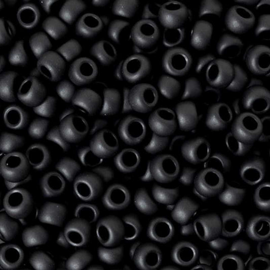 Seed Beads-11/0 Round-401F Matte Black-Miyuki-16 Grams