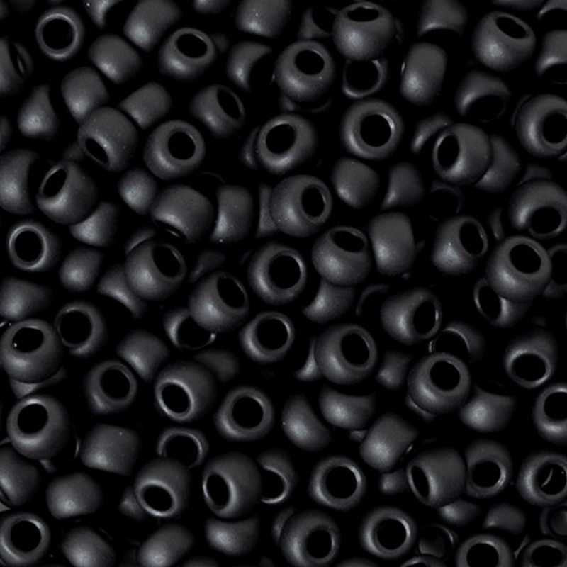 Seed Beads-11/0 Round-401F Matte Black-Miyuki-16 Grams