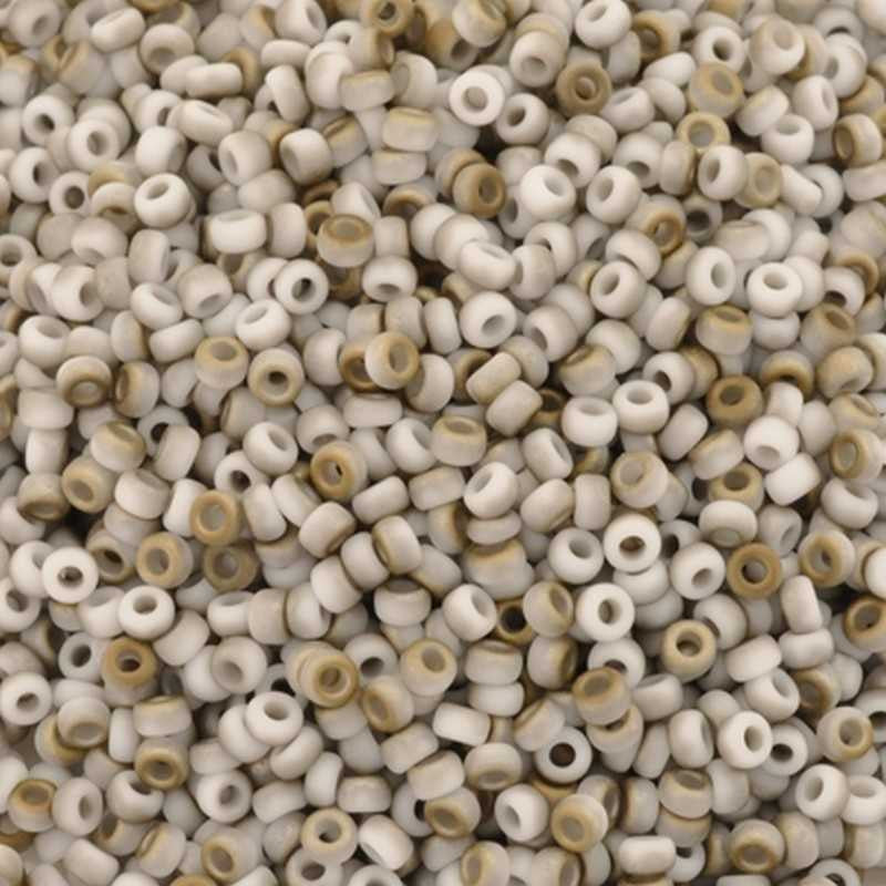 Seed Beads-15/0 Round-402F White Opaque Matte Valentinite-Miyuki-7 Grams