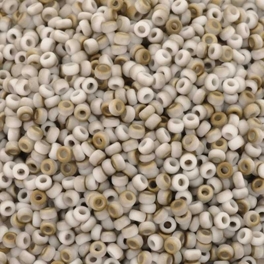Seed Beads-15/0 Round-402F White Opaque Matte Valentinite-Miyuki-7 Grams