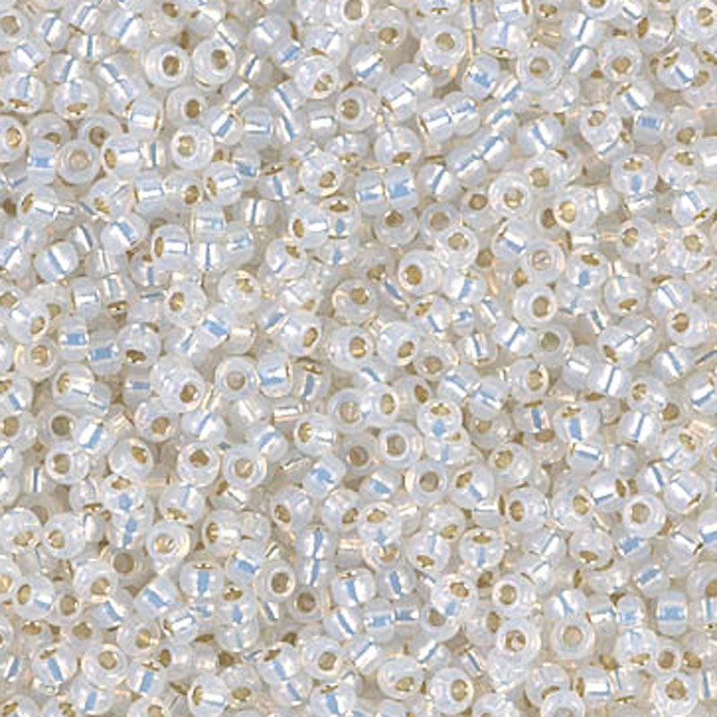 Seed Beads-11/0 Round-551 Gilt Lined White Opal-Miyuki