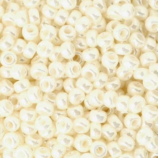 Seed Beads-11/0 Round-592 Ivory Ceylon-Miyuki-16 Grams