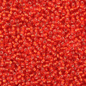 Seed Beads-11/0 Round-910 Silver Lined Flame Red-Miyuki-16 Grams