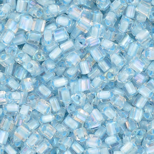 Seed Beads-11/0 Triangle-792 Inside Color Crystal Sky Blue Lined-Toho-7 Grams