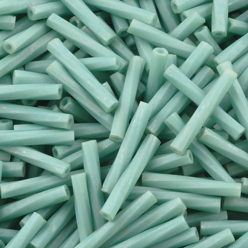 Seed Beads-12mm Twisted Bugle-1251 Matte Metallic Turquoise-Miyuki-10 Grams