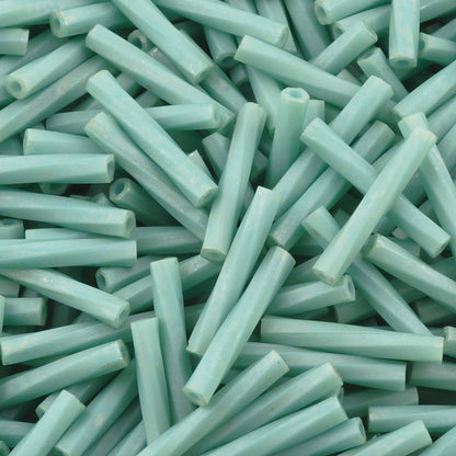 Seed Beads-12mm Twisted Bugle-1251 Matte Metallic Turquoise-Miyuki-10 Grams