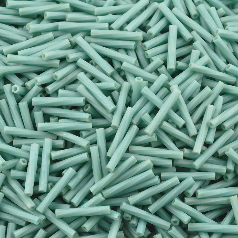 Seed Beads-12mm Twisted Bugle-1251 Matte Metallic Turquoise-Miyuki-10 Grams