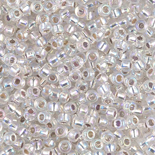 Seed Beads-15/0 Round-1001 Silver Lined Crystal AB-Miyuki