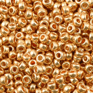 Seed Beads-15/0 Round-1052 Galvanized Gold-Miyuki-7 Grams