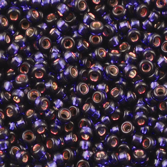 Seed Beads-15/0 Round-1426 Dyed Silverlined Dark Purple-Miyuki-7 Grams