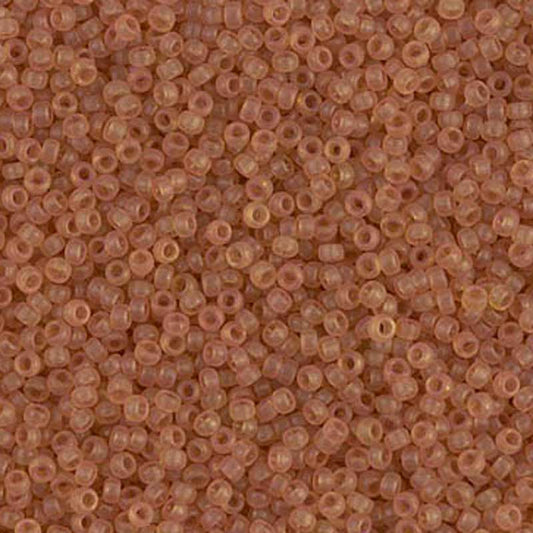 Seed Beads-15/0 Round-1602 Semi Frosted Transparent Cinnamon
