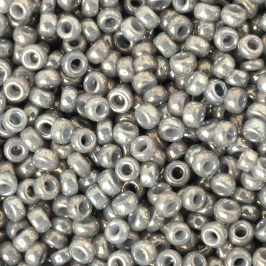 Seed Beads-15/0 Round-1865 OP Smoke Grey Luster-Miyuki-16 Grams