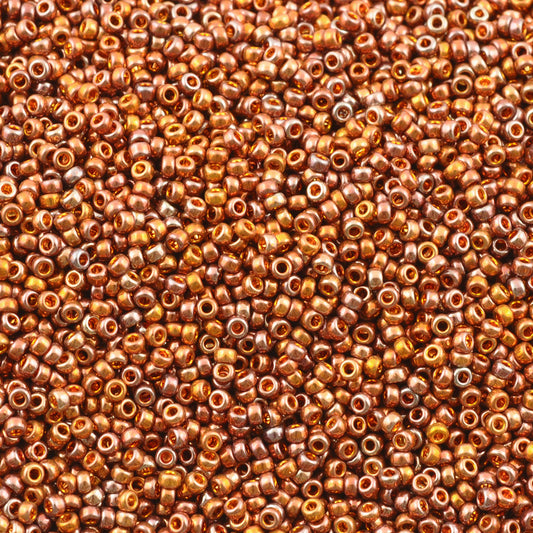 Seed Beads-15/0 Round-1984 Red Gold Iris-Miyuki-7 Grams