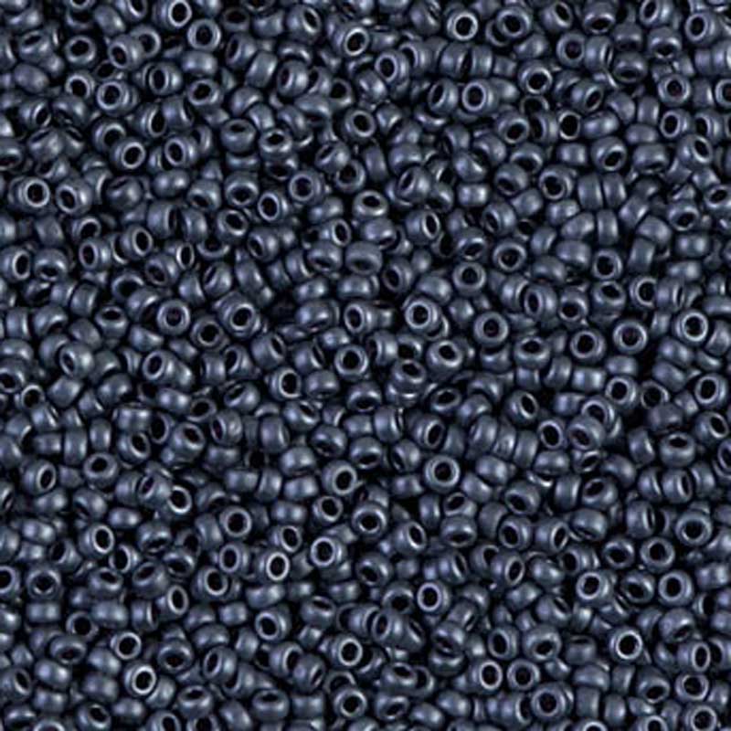 Seed Beads-15/0 Round-2001 Matte Gunmetal