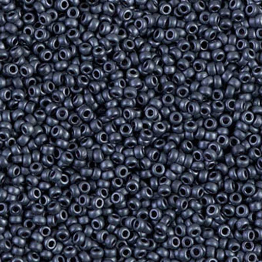 Seed Beads-15/0 Round-2001 Matte Gunmetal