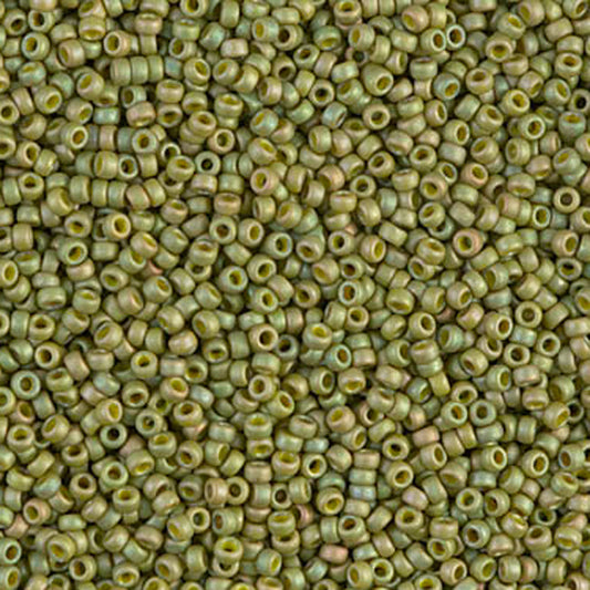 Seed Beads-15/0 Round-2033 Matte OP Light Olive Luster