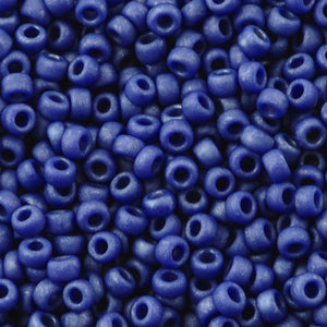 Seed Beads-15/0 Round-2075 Matte Opaque Cobalt Luster-Miyuki-7 Grams