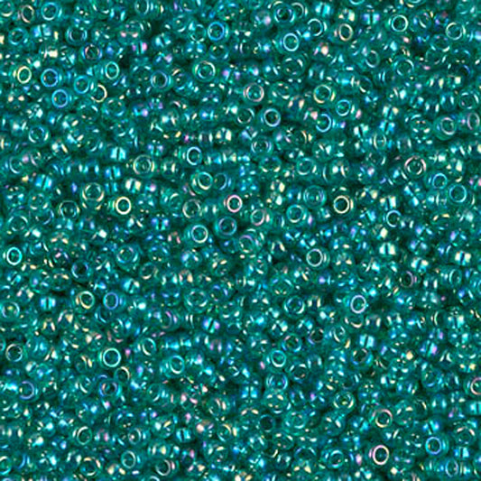 Seed Beads-15/0 Round-295 Transparent Emerald AB